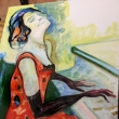klav�ristka 2 rozmalov�no 50 x 60 cm olej