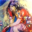 Brunetka v zahrad� 🌹#painting #oil