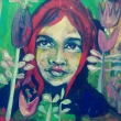 Portrét s květy #portrait #painting
